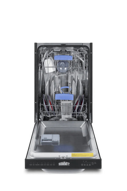 Summit Commercial Summit Appliance DW184BADA 18-Inch Built-In Dishwasher, Black Door, ENERGY STAR, ADA Compliant