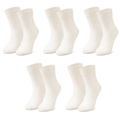 tittimitti® Kids’ 98% Organic Cotton Crew Socks 5-Pack – Ages 1–12, School Socks