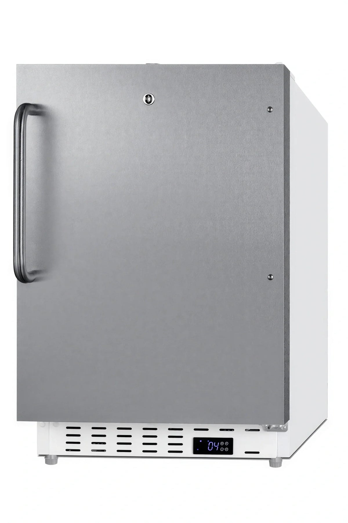 Summit Commercial Summit Appliance SCR504SSTBADA Undercounter All-Refrigerator, 1-Section, Solid Stainless Steel Door, White Exterior, ADA Height