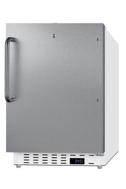 Summit Commercial Summit Appliance SCR504SSTBADA Undercounter All-Refrigerator, 1-Section, Solid Stainless Steel Door, White Exterior, ADA Height