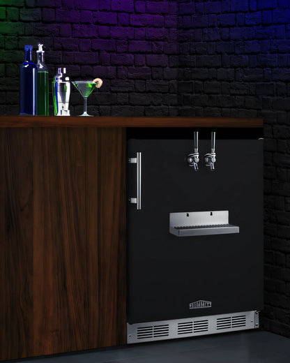 Summit Commercial Summit Appliance SBC58BFRTPCFADA Freestanding ADA Front-Tap Cold Brew Coffee Kegerator, Dual Tap, 5.3 Cu. Ft.
