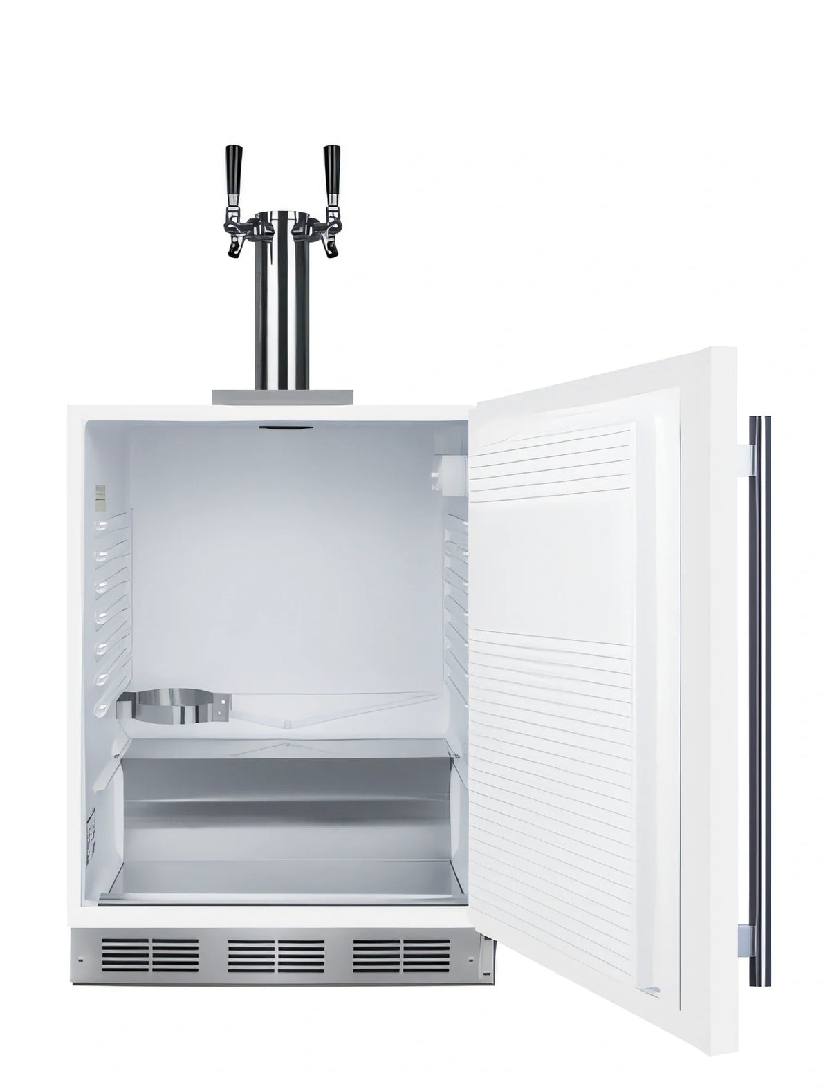 Summit Commercial Summit Appliance SBC58WHBIADA ADA-Height Dual Tap Beer Dispenser, White, Holds 2 Sixth-Barrel Kegs