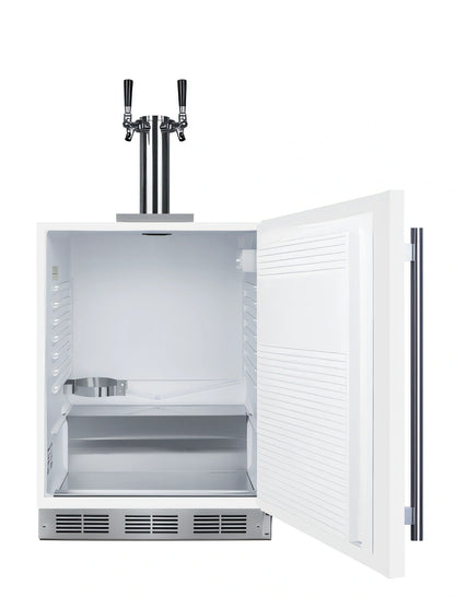 Summit Commercial Summit Appliance SBC58WHBIADA ADA-Height Dual Tap Beer Dispenser, White, Holds 2 Sixth-Barrel Kegs