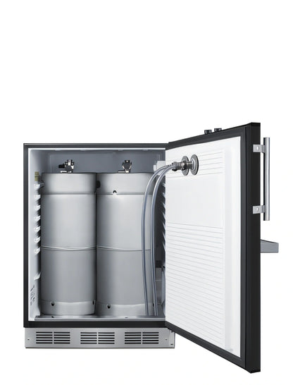 Summit Commercial Summit Appliance SBC58BFRTPADA Front-Tap Built-In Beer Kegerator, 2-Tap, ADA-Height, 5.3 Cu. Ft.