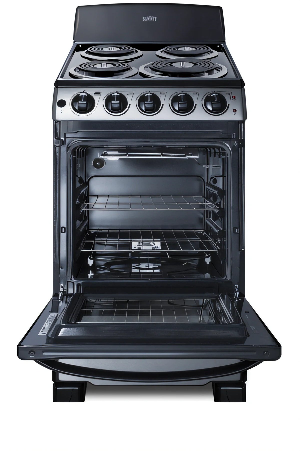 Summit Commercial Summit Appliance PROEL20SS 20-Inch Freestanding Electric Coil Range, 2.3 Cu. Ft. Oven, Stainless Steel Door