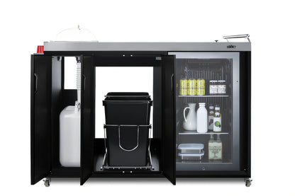 Summit Commercial Summit Appliance CARTOS54LG Portable Outdoor Kitchenette with Glass Door Refrigerator, Sink & Stainless Steel Countertop
