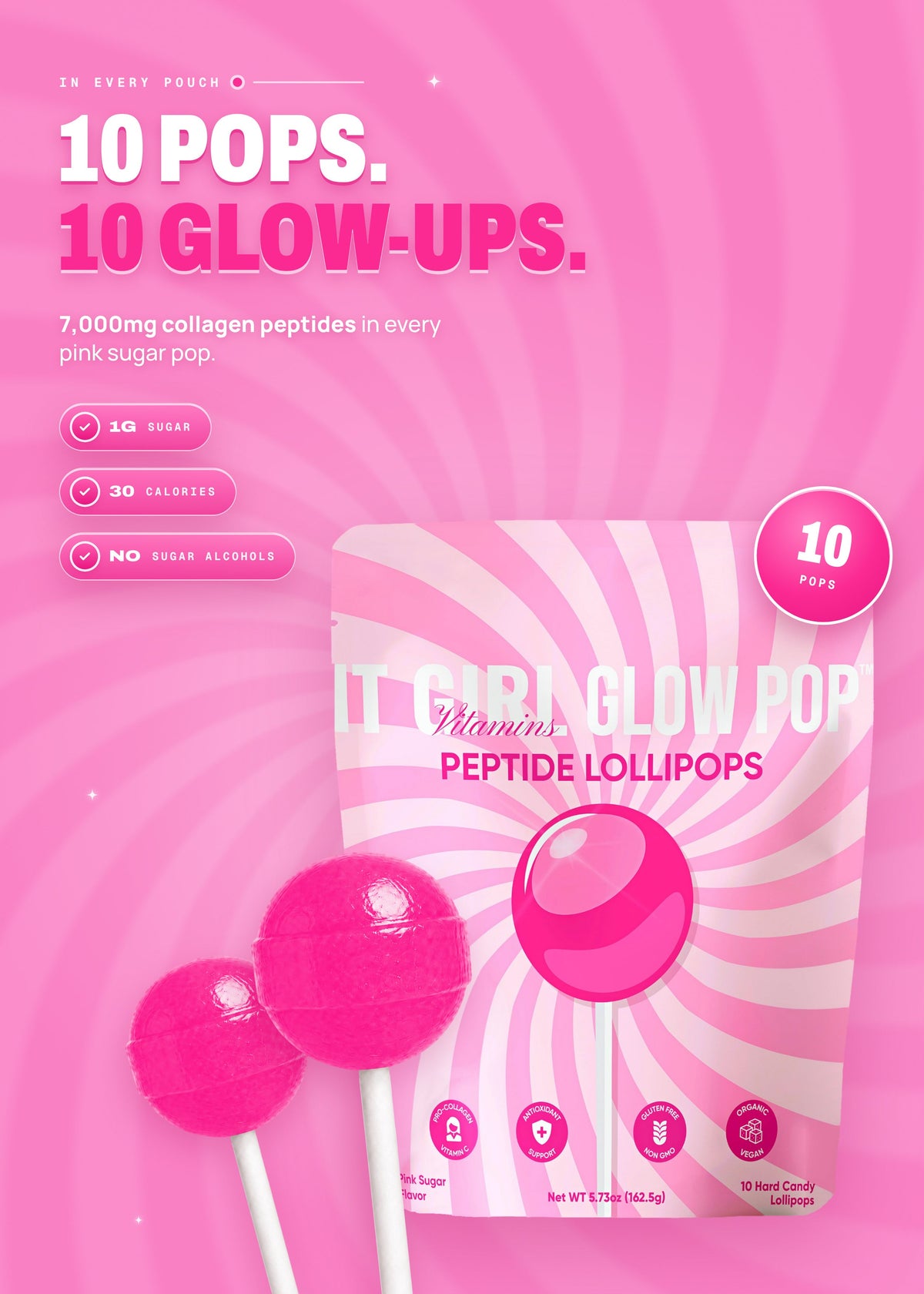 It Girl Beauty Lollipops | Collagen Peptide & Vitamin C Candy