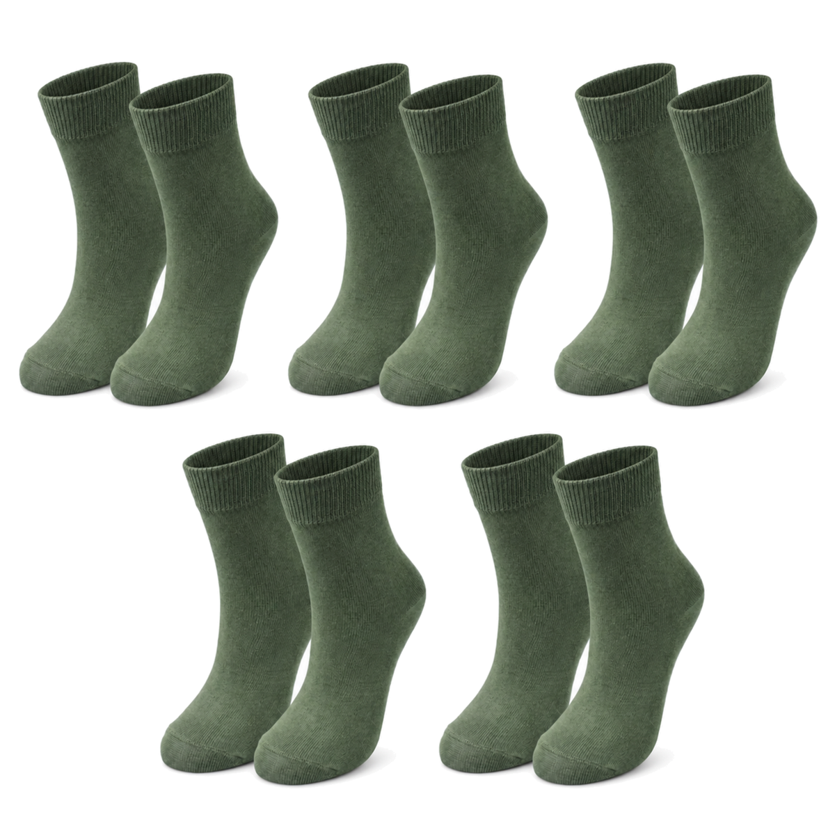 tittimitti® Kids’ 98% Organic Cotton Crew Socks 5-Pack – Ages 1–12, School Socks