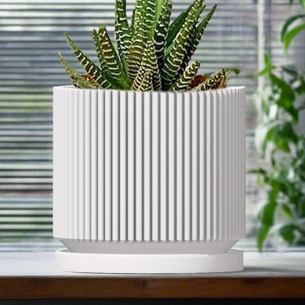 Mid-Century Ribbed Planter