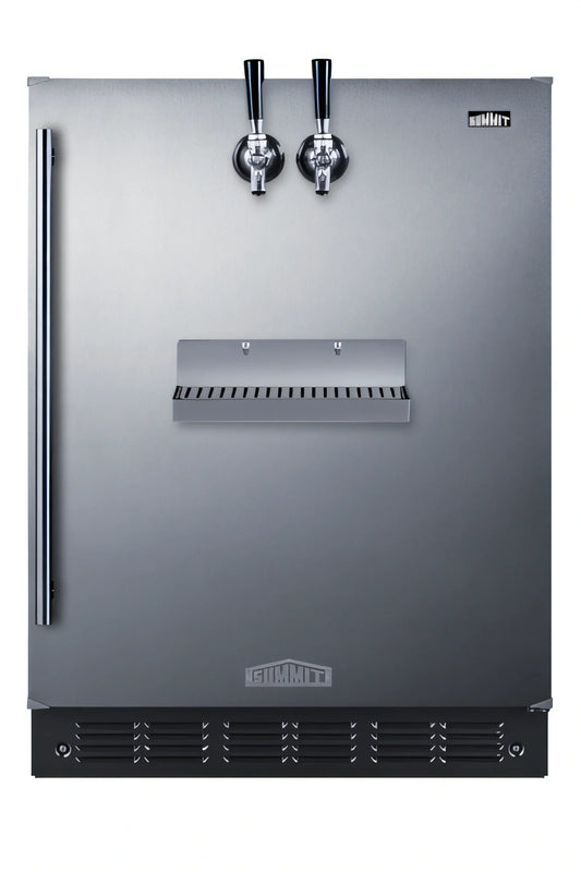 Summit Commercial Summit Appliance SBC7BRSFRTPADA 24-Inch ADA Built-In Front-Tap Beer Kegerator, Dual Tap, Stainless Steel