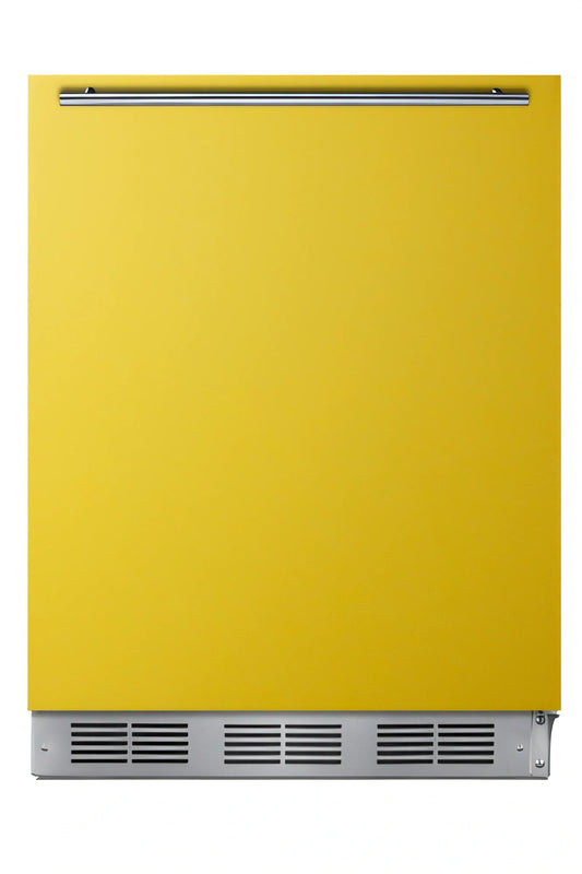 Summit Appliance 24-Inch ADA Height Undercounter Refrigerator-Freezer with Saffron Gold Door