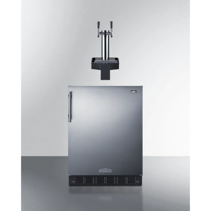 Summit Commercial Summit Appliance SBC7BRSFLTWADA Built-In Dual-Tap Beer Kegerator, ADA-Height, Floating Tap, Stainless Steel Door