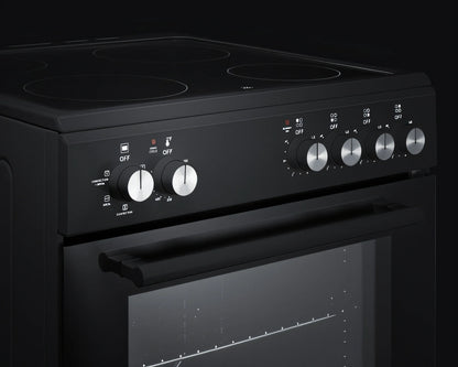 Summit Commercial Summit Appliance REXT24BL 24-Inch Black Smooth-Top Electric Convection Range with Ceramic Glass Cooktop