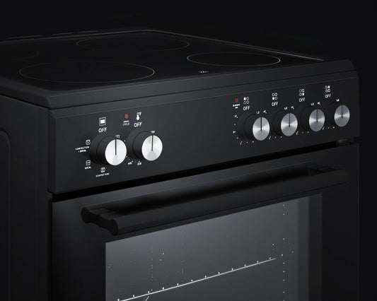 Summit Commercial Summit Appliance REXT24BL 24-Inch Black Smooth-Top Electric Convection Range with Ceramic Glass Cooktop