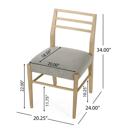 Pinnacle Dining Chair Set of 2 with Upholstered Seat - Beige or Grey