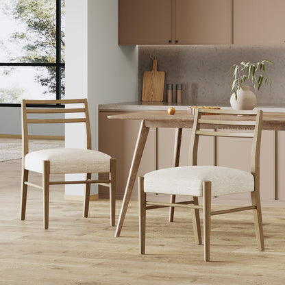 Pinnacle Dining Chair Set of 2 with Upholstered Seat - Beige or Grey