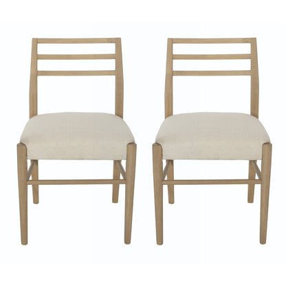 Pinnacle Dining Chair Set of 2 with Upholstered Seat - Beige or Grey