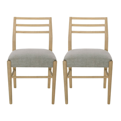 Pinnacle Dining Chair Set of 2 with Upholstered Seat - Beige or Grey