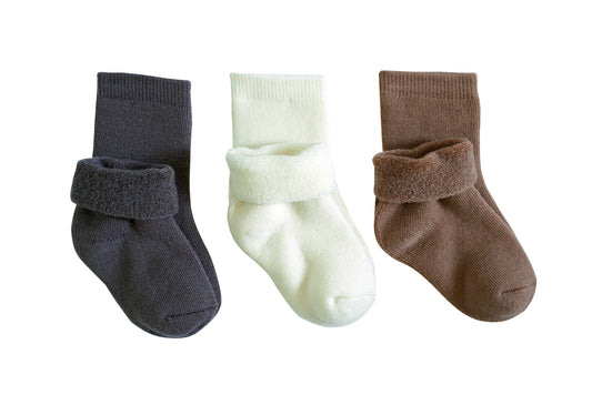 tittimitti® Baby & Toddler 75% Merino Wool Terry Socks 3-Pack – Ages 3–24 Months