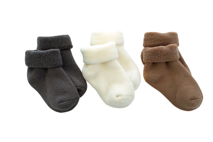 tittimitti® Baby & Toddler 75% Merino Wool Terry Socks 3-Pack – Ages 3–24 Months