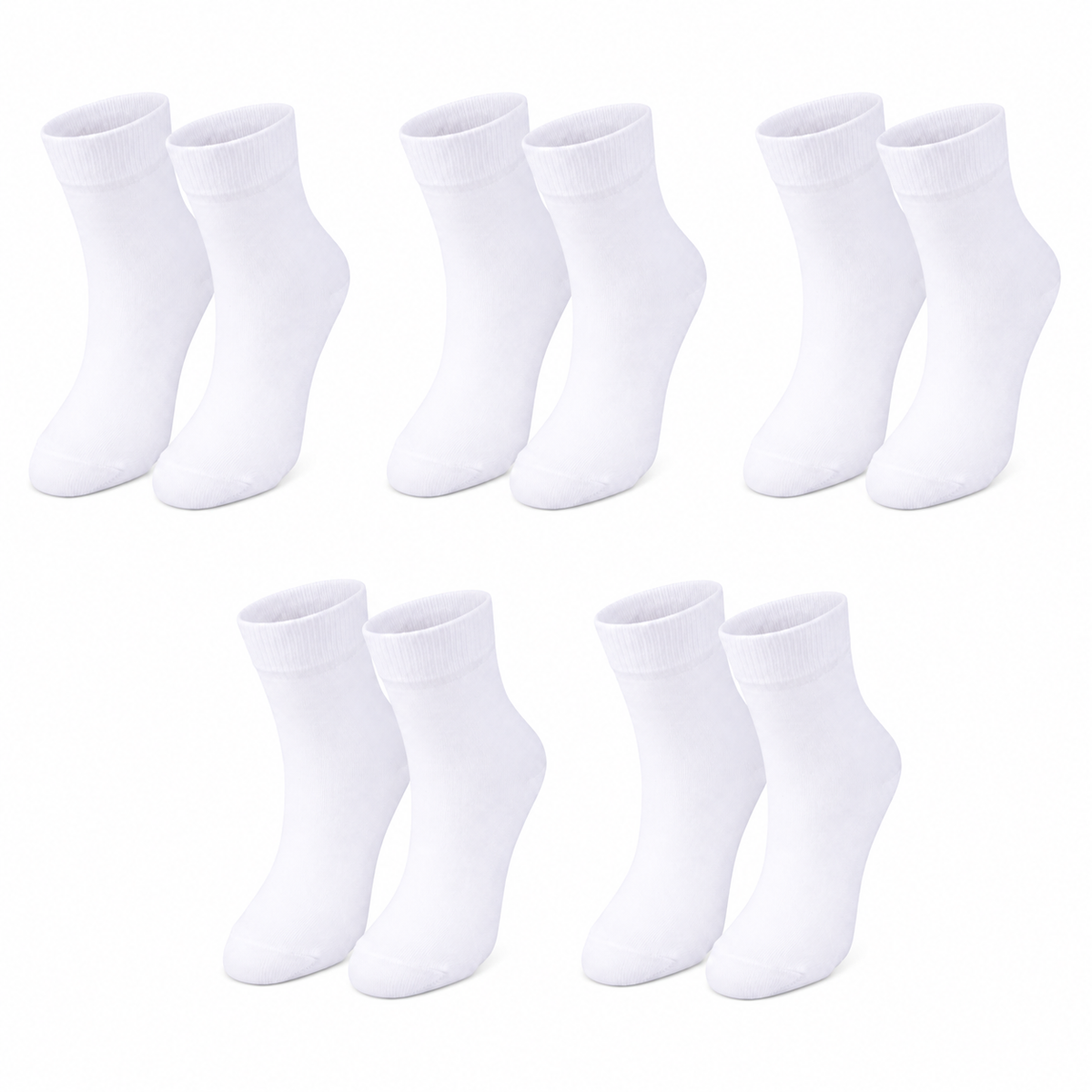 tittimitti® Kids’ 98% Organic Cotton Crew Socks 5-Pack – Ages 1–12, School Socks