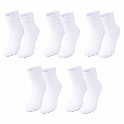 tittimitti® Kids’ 98% Organic Cotton Crew Socks 5-Pack – Ages 1–12, School Socks