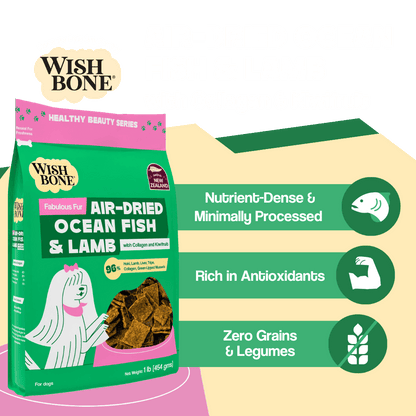 Wishbone Air-Dried Ocean Fish & Lamb Recipe Dog Food - 454g