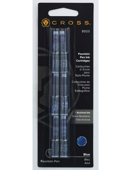 Fountain Pen Ink Cartridge - Blue (6 per card)